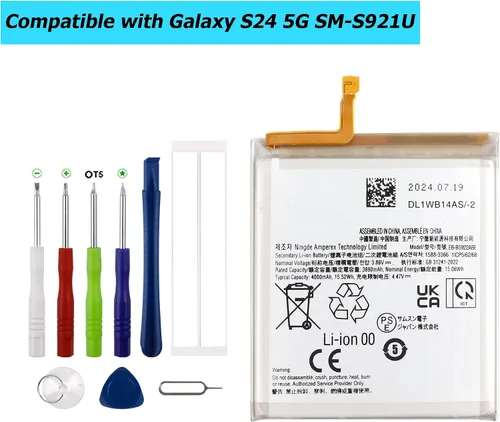Vista 3 de EB-BS922ABE - Batería de repuesto compatible con Samsung Galaxy S24 5G SM-S921U con kit de herramientas técnicas
