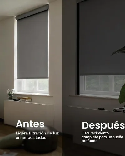 Vista 3 de Yoolax Bloqueadores de luz de aluminio ajustables para persianas de ventana, rieles laterales retráctiles, fácil de instalar, bloqueadores de luz