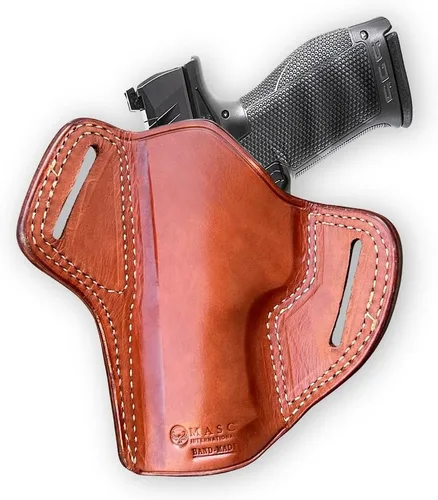 Vista 6 de Walther PDP - Funda de piel prémium para panqueques, 0.354 in, 4.5 pulgadas, mano derecha, color marrón #1606#