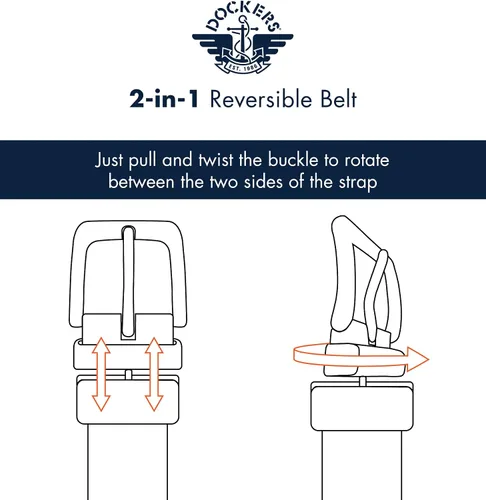 Vista 7 de Dockers Cinturón reversible clásico dos en uno para hombre
