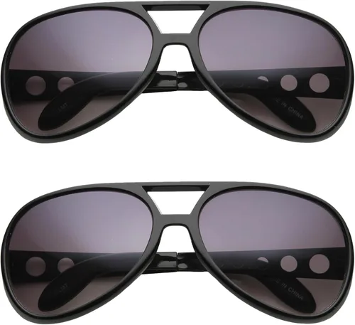 Vista 21 de zeroUV Gafas de sol grandes Elvis King Of Rock & Roll Aviator 2.480 in