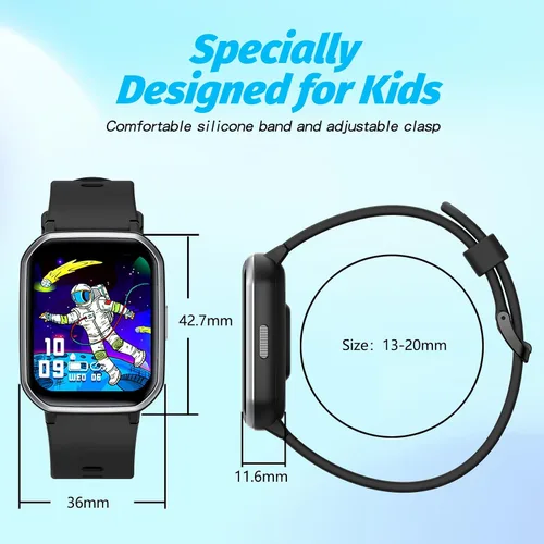 Vista 7 de Reloj inteligente para niños y niñas, rastreador de actividad física para niños, esfera de bricolaje de 1.5 pulgadas, 19 modos deportivos, monitor