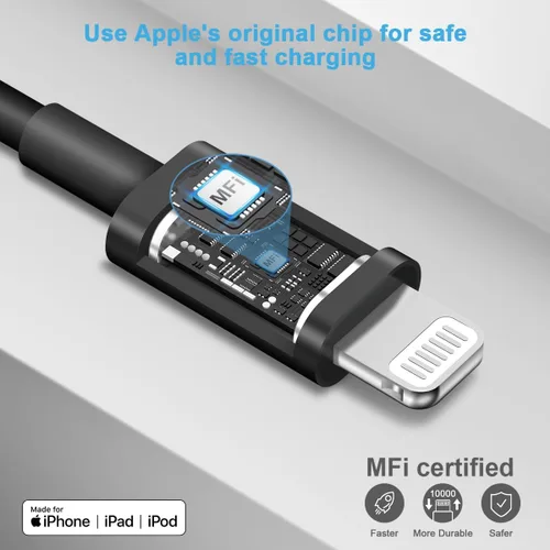 Vista 3 de i Phone 14 13 12 Cargador rápido de 20 W PD USB C cargador de pared con cable de carga rápida de 6 pies para iPhone 14/14 Pro/14 Pro Max/14