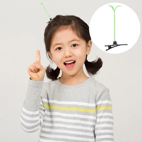 Vista 9 de 100 pinzas para el pelo de brotes de frijoles, divertidas pinzas para el cabello de plantas verdes, pasador de hierba pequeña, accesorios