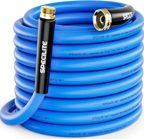 Vista 25 de SPECILITE Manguera de agua de jardín caliente/fría de 5 pies x 1 pulgada, -50 ℉ a 190 ℉, resistente, flexible, explosión de 605 psi, ligera, tubo