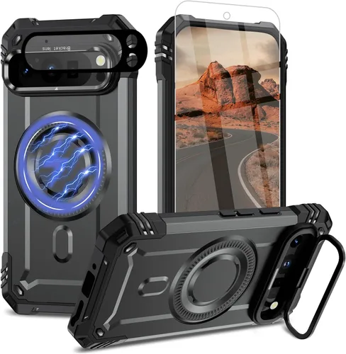 Vista 41 de Funda para Google Pixel 9 Pro XL [protección contra caídas de grado militar de 15 pies] con protector de pantalla y protector de lente, resistente a