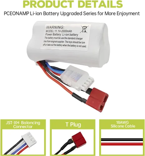 Vista 5 de sea jump 2 unids 11.1V 2000mAh T Plug batería de litio para R608 2104 210E 200E sin escobillas de alta velocidad refrigeración por agua RC lancha