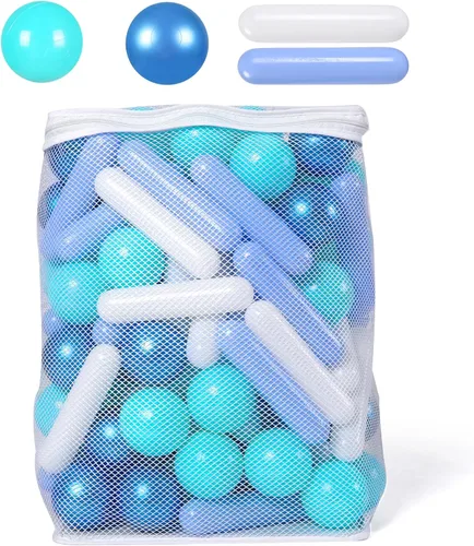 Vista 7 de Bolas para piscina de bolas STARBOLO para niños - Paquete de 150, 200, 500 bolas de piscina de bolas coloridas a prueba de aplastamiento de plástico