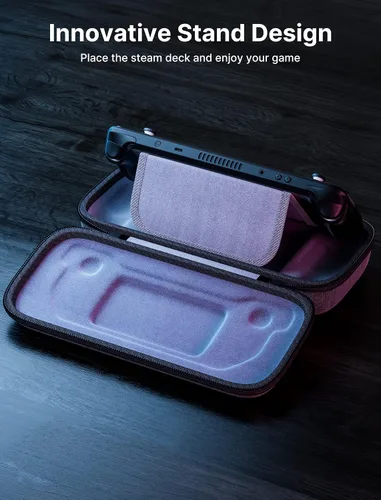 Vista 3 de JSAUX BG0102 - Funda de transporte compatible con Steam DeckSteam Deck OLED, funda protectora de transporte rígida con almacenamiento de cargador