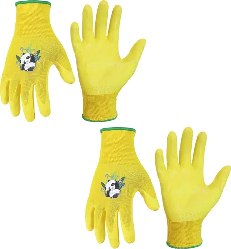 Vista 27 de HANDLANDY 3 pares de guantes de jardinería para niños sin látex, guantes de jardín para niños y niñas con revestimiento de nitrilo para niñas y Verde