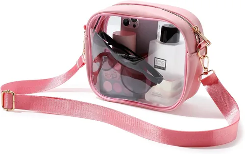 Vista 14 de TOBVZOO - Bolsa bandolera transparente aprobada para estadios, conciertos y eventos deportivos, unisex