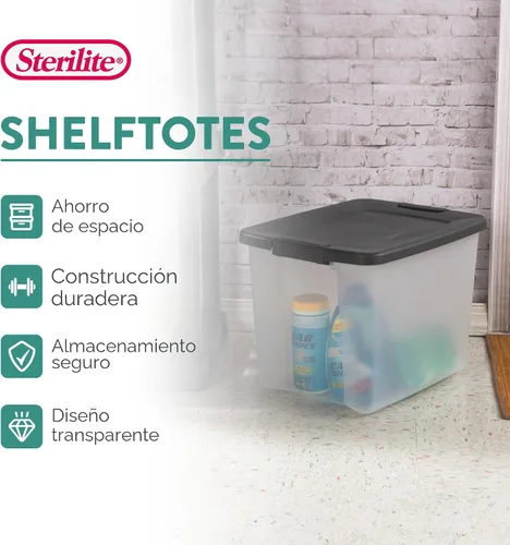 Vista 4 de Sterilite ShelfTote, contenedores de almacenamiento de plástico
