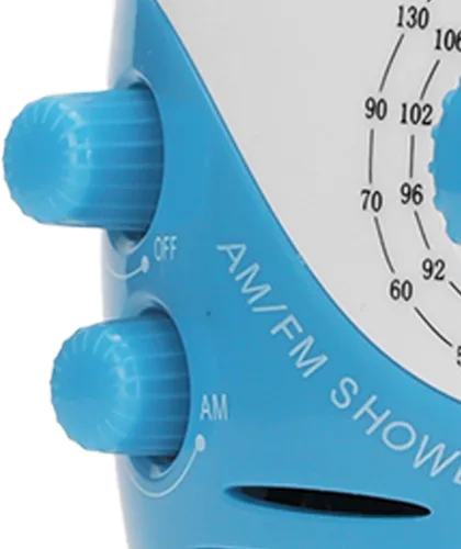 Vista 7 de Radio portátil AM FM, radio de ducha con altavoz integrado, diseño tipo gancho para baño, camping, uso doméstico, material plástico ABS