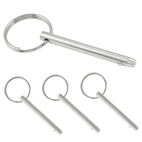Vista 7 de 4 pasadores de liberación rápida, 1/4 pulgadas (6.3mm) de diámetro, longitud utilizable de 1 pulgada, longitud total 1-1/2 pulgadas, pasadores