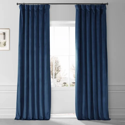 Vista 16 de HPD Half Price Drapes - Cortinas de terciopelo de lujo con bloqueo de luz para dormitorio (1 panel), 50W X 84L, cortinas Hotel con bloqueo de luz