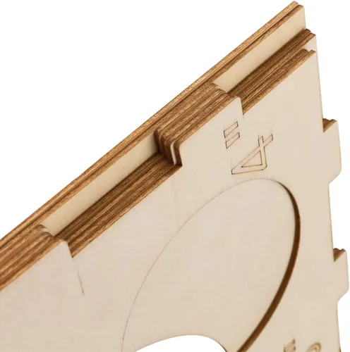 Vista 4 de Caja de cubo plegable de madera con 9 agujeros de 2 a 10 pulgadas, herramienta de medición de globos para cumpleaños, bodas, decoraciones de fiesta
