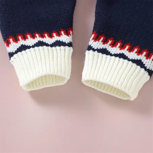 Vista 5 de Mameluco de Navidad con estampado de muñeco de nieve para niños pequeños y niñas para bebés simples azul 6-9 meses