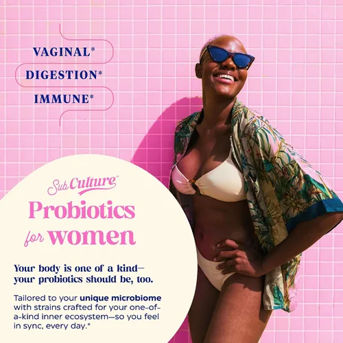 Vista 3 de Enzymedica SubCulture - Probióticos para mujeres, 50 mil millones de UFC, para la salud vaginal y urinaria, apoyo inmune y digestivo, 30 cápsulas