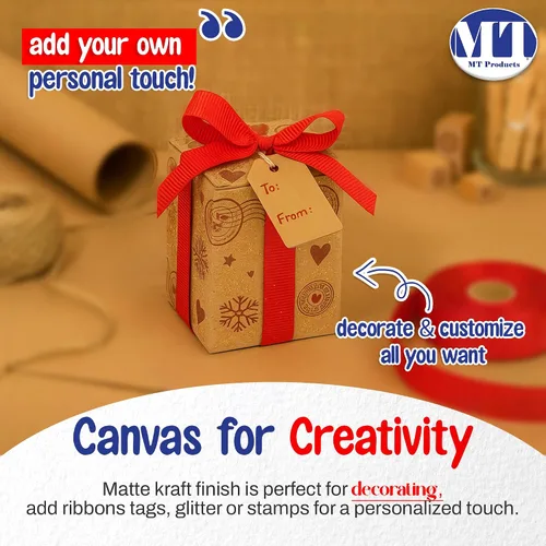 Vista 5 de MT Products Tuck Top - Caja de regalo pequeña de cartón kraft de 2 x 2 x 3 pulgadas, cajas de regalo con tapas, paquete de 30