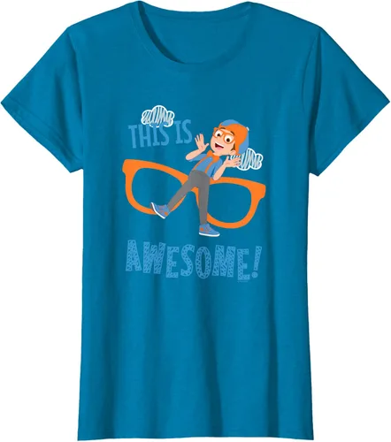 Vista 31 de Blippi This is Awesome Glasses - Camiseta talla S Azul Pastel