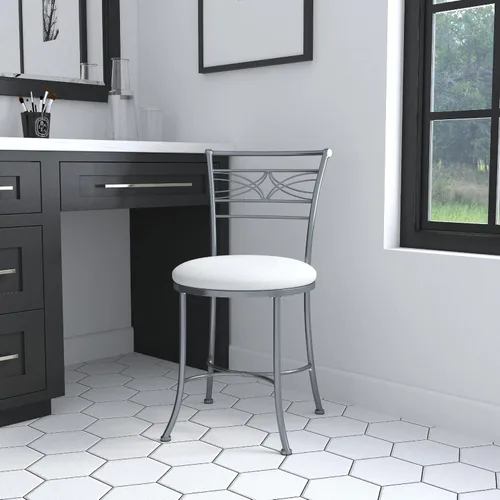 Vista 2 de Hillsdale Furniture Dutton - Taburete de tocador, cromado