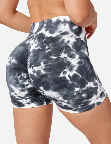Vista 4 de YEOREO Pantalones cortos profesionales de entrenamiento para mujer, 3.6 pulgadas, pantalones cortos sin costuras, cintura alta, contorno, gimnasio