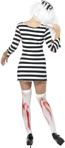Vista 2 de Smiffys Disfraz de convicto zombi para mujer, negro y blanco, S - Talla de EE. UU. 6-8, Negro & blanco