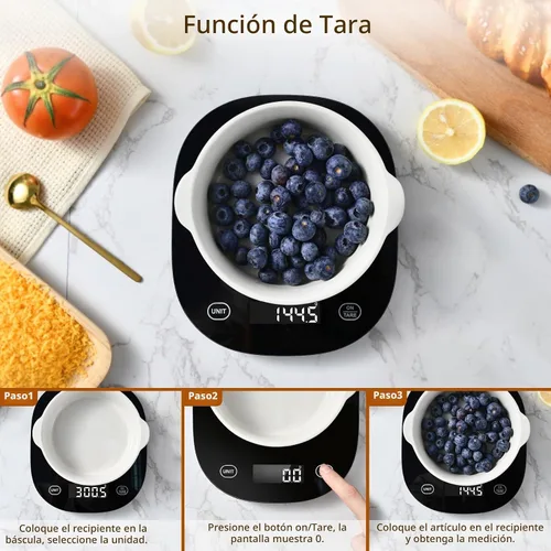 Vista 6 de Arboleaf Balanza de Cocina Inteligente para Alimentos, Báscula Digital de 22 lb con Calculadora Nutricional, Pesaje Inteligente de Cocina