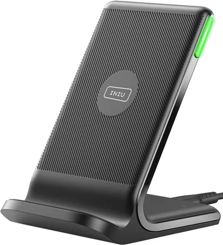 Vista 9 de INIU Cargador inalámbrico, estación de carga rápida Qi certificada de 15 W con luz adaptativa amigable para el sueño compatible con iPhone 17 16 15