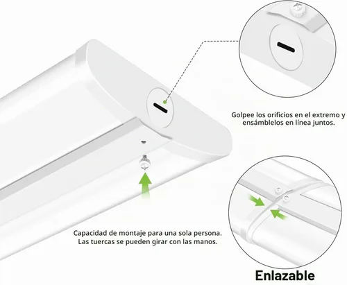 Vista 7 de hykolity Luz envolvente de 4FT 5" W LED con 3 vatios/3 CCT seleccionable 55W-75W, 3000K-5000K, 5500LM-7500LM, No Glare, Flush Mount Ceiling Light
