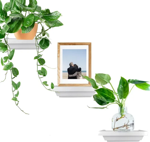 Vista 10 de Estante de pared pequeño 6 x 4 pulgadas Mini estantes decorativos Estante esquinero pequeño montado en la pared para baño, sala de estar