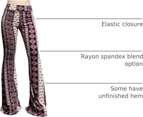 Vista 52 de ShopMyTrend - Pantalones de yoga largos con piernas anchas y acampanadas estilo palazzo, con cintura alta, para mujer