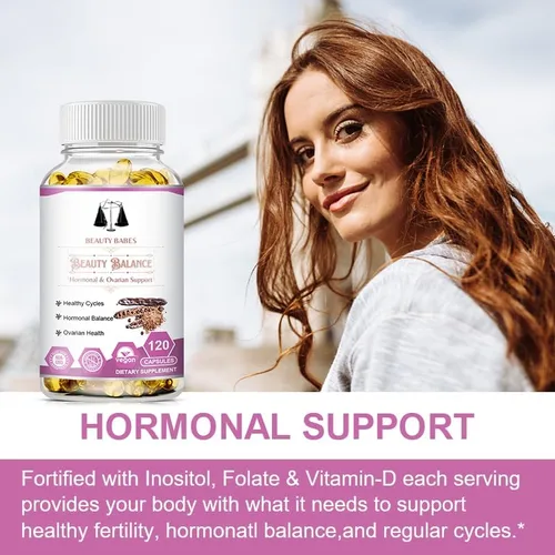 Vista 3 de Myo-inositol y D-Chiro Inositol - Equilibrio hormonal y apoyo ovárico saludable para mujeres - Suplemento de apoyo 100% natural para SOP - Fabricado