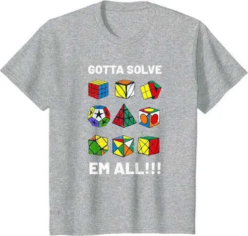 Vista 38 de Competitive Puzzle Cube Gotta Solve Em All Speed Cubing T-Shirt Asphalt Grey