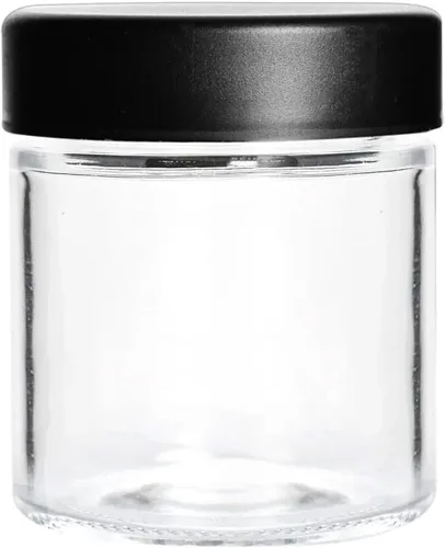 Vista 14 de Human Objects Tarros de vidrio ámbar de 2 onzas con tapas negras resistentes a los niños, 0.12 oz, 200 unidades, recipientes herméticos recargables