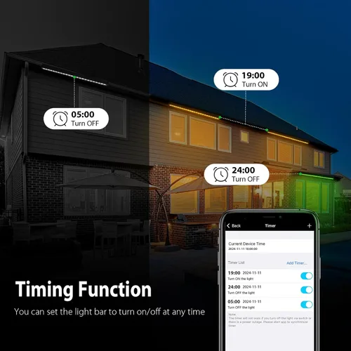 Vista 9 de Luz LED inteligente enlazable para lavado de pared, 168 W RGB+CW que cambia de color, luces de barra inteligente con control grupal e individual