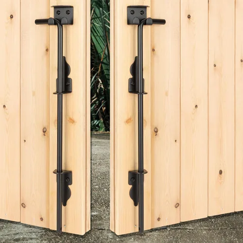 Vista 13 de Barra de Caída de Puerta con Perno de Bastón de 12" de Acero - Cerradura de Suelo de Puerta Pesada Diseñada para Puertas de Madera, Metal, Vinilo