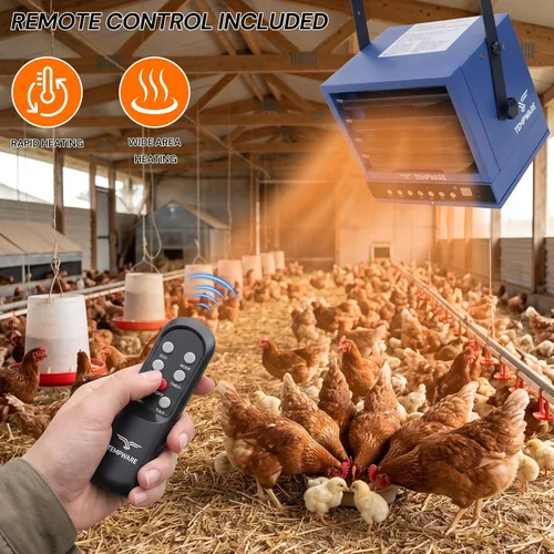 Vista 6 de TEMPWARE Calentador eléctrico de garaje de 7500 W con control de aplicación Control remoto azul y control por aplicación