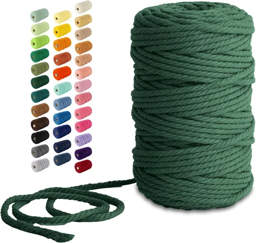 Vista 44 de Nook Theory Hilo de macramé de 3mm 109 yardas - Cuerda de macramé suave de 4mm, 5mm perfecta para nudos - Suministros de macramé para colgadores