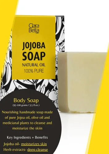 Vista 4 de Jabón de Jojoba Aceite Natural 100% Puro Orgánico Aceite de Jojoba Barra de Jabón Cuerpo Puro Jabón con Jojoba y Aceite de Oliva