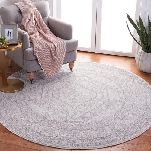 Vista 134 de SAFAVIEH ADR108B - Tapete de la colección Adirondack, 2 pies 1 pulgada x 6 pies, marfil y plateado, diseño de medallón oriental, no desprende