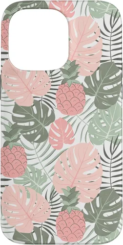 Vista 21 de Tropical Hawaiian Pineapple Pink Sage Colors Pattern Case for iPhone 17