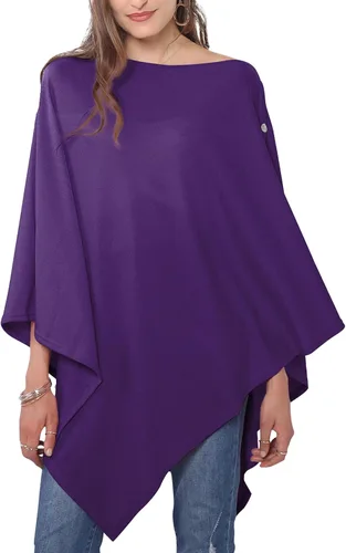 Vista 8 de MissShorthair Versatile Women's Shawl Wrap – Soft Knitted Poncho Cape Scarf for Fall Winter