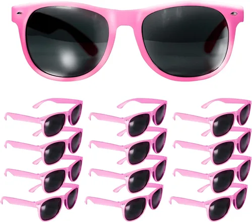 Vista 15 de Windy City Novelties Paquete de 12 gafas de sol retro Negro