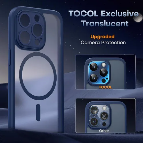 Vista 920 de TOCOL Funda para iPhone 11, compatible con Magsafe, protección completa de cámara, imanes integrados, protección contra caídas, funda translúcida