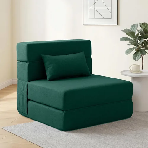 Vista 24 de SUYOLS Sofá Cama Plegable con Almohadas - Silla Convertible Sofá de Piso y Colchón para Dormir, Sleeper de Espuma Viscoelástica Plegable para Sala