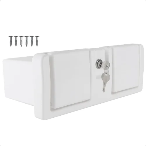 Vista 9 de Five Oceans Boat Glove Box, Lockable with 2 Keys, High-Impact and UV-Resistant White ABS Palstic