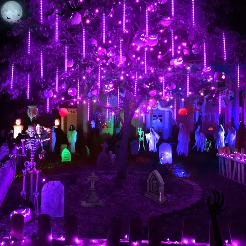 Vista 7 de JMEXSUSS Luces solares púrpuras de Halloween de las luces/250 luces de cadena de Halloween del LED