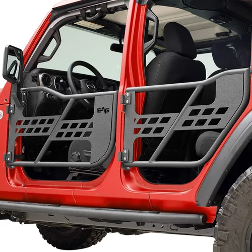 Vista 7 de EAG Puerta tubular Safari con espejo lateral para Wrangler JL 2018-2022 solo 4 puertas