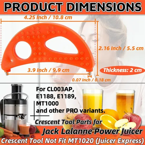 Vista 2 de Crescent Tool compatible con Jack Lalanne Power Juicer Parts para CL003AP E1188 E1189 MT1000 Piezas de repuesto de exprimidor Accesorios